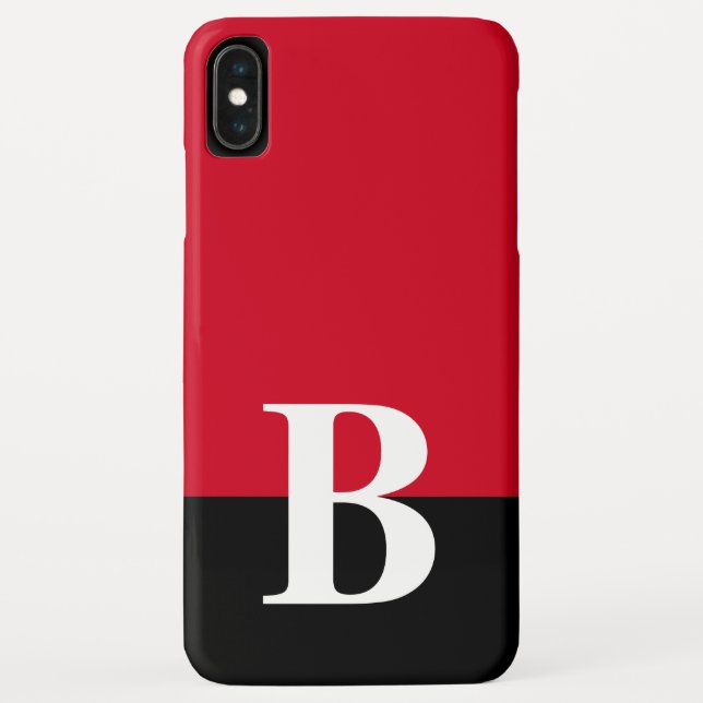 Capa Para iPhone, Case-Mate Monograma Monogramado Simples Moderno Vermelho Pre (Verso)