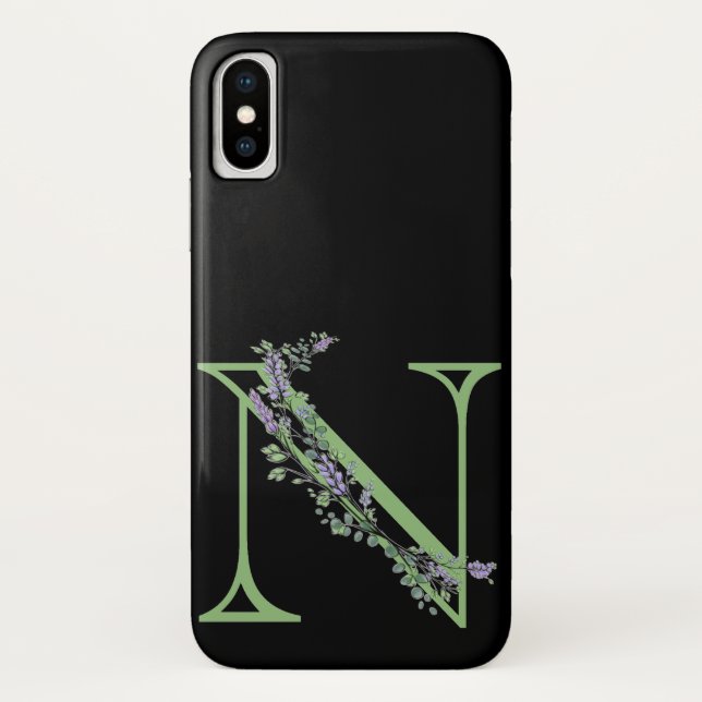 Capa Para iPhone, Case-Mate Monograma N Lavanda Eucalipto (Verso)