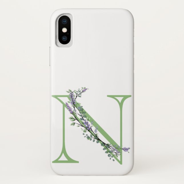 Capa Para iPhone, Case-Mate Monograma N Lavanda Eucalyptus (Verso)