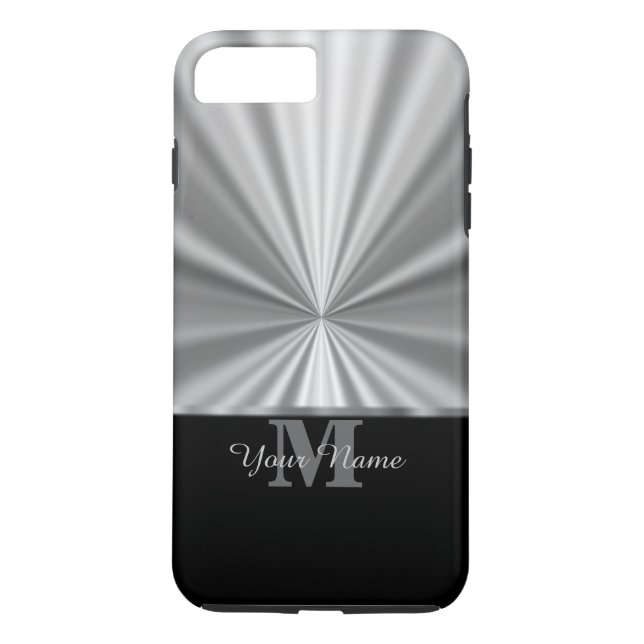 Capa Para iPhone, Case-Mate Monograma negro metálico (Verso)