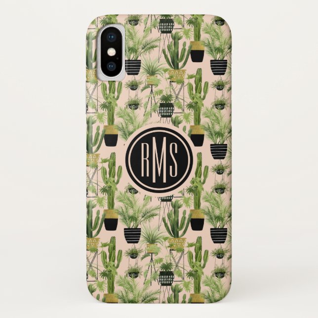 Capa Para iPhone, Case-Mate Monograma | Oásis interior | Padrão de linhagem ve (Verso)