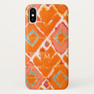 Capa Para iPhone X Monograma  Orange Tribal II