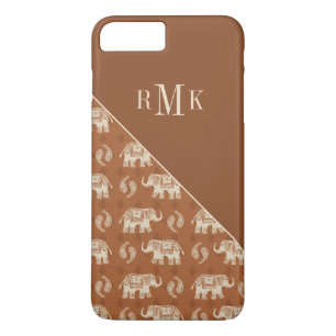 Capa Para iPhone Da Case-Mate Monograma  Padrão de caravana laranja de elefante