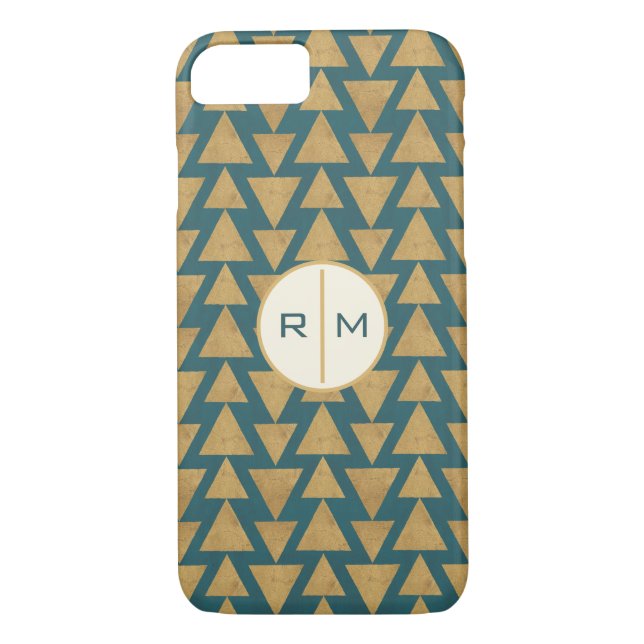 Capa Para iPhone, Case-Mate Monograma| Passo Geo Externo| Pat Dourado e escuro (Verso)