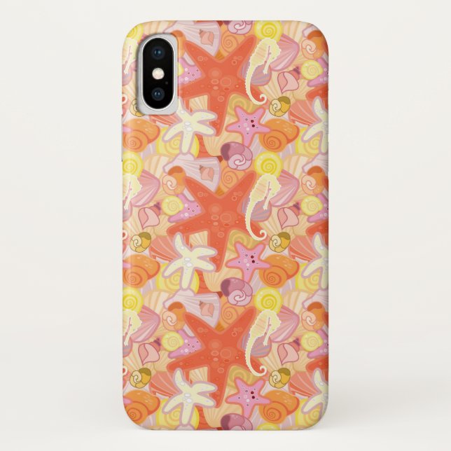 Capa Para iPhone, Case-Mate Monograma Pastel das criaturas | do mar (Verso)