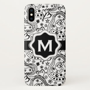 Capa Para iPhone Da Case-Mate Monograma Personalizado Corações de Amor Padrão de