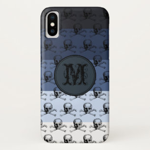 Capa Para iPhone Da Case-Mate Monograma Personalizado do Halloween Preto Azul