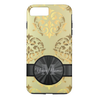 Capa Para iPhone Da Case-Mate monograma personalizado Dourado damasco