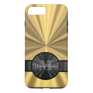 Capa iPhone 8 Plus/7 Plus Monograma personalizado dourado elegante chic