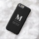 Capa Para iPhone, Case-Mate Monograma personalizado mínimo preto e branco mode (In Loco)