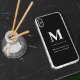 Capa Para iPhone, Case-Mate Monograma personalizado mínimo preto e branco mode (Criador carregado)