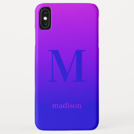 Capa Para iPhone Da Case-Mate Monograma personalizado & nome Cor-de-rosa a azul