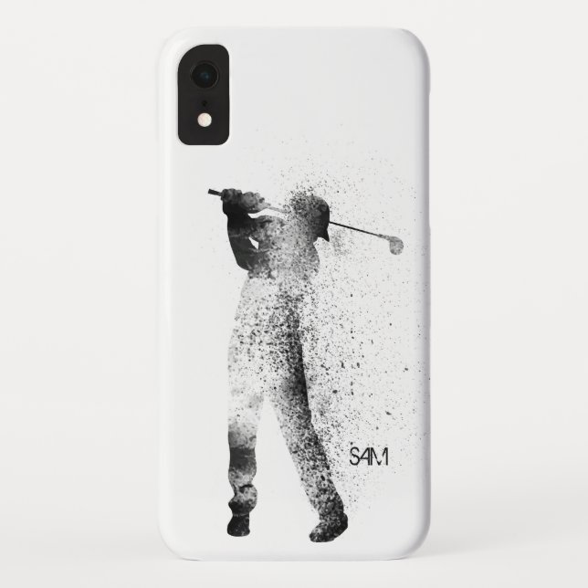 Capa Para iPhone, Case-Mate Monograma Personalizado| Swing de Silhuette Golfer (Verso)