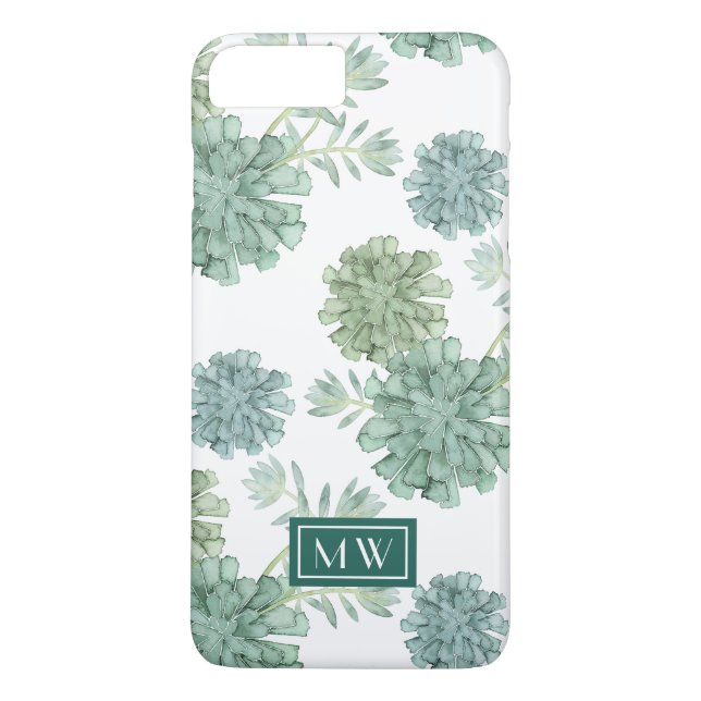 Capa Para iPhone, Case-Mate Monograma| Plantação da felicidade| Padrão Suculen (Verso)