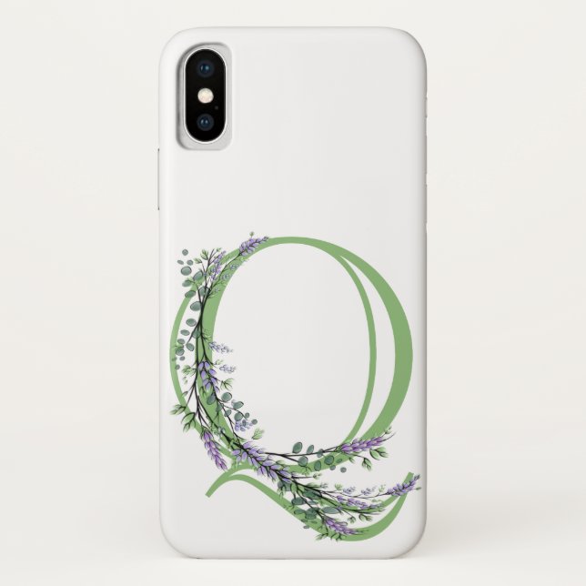 Capa Para iPhone, Case-Mate Monograma Q Lavanda Eucalyptus (Verso)