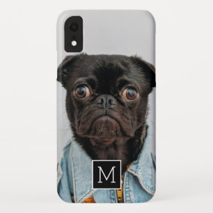 Capa Para iPhone Da Case-Mate Monograma Quadrado Preto e Branco adicione sua fot