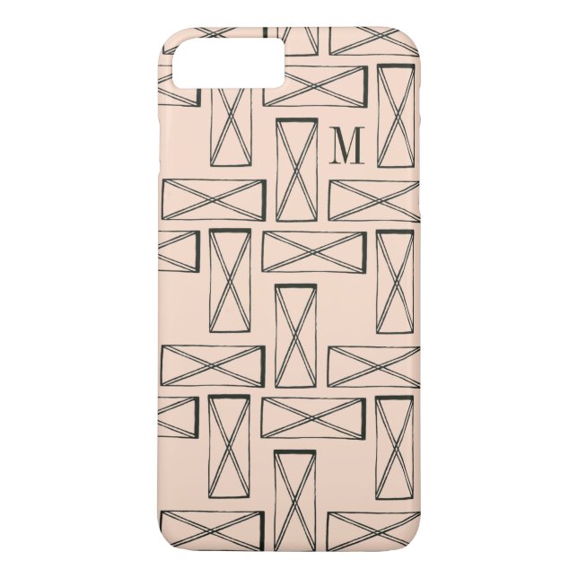 Capa Para iPhone, Case-Mate Monograma | Retângulo geométrico X Design (Verso)