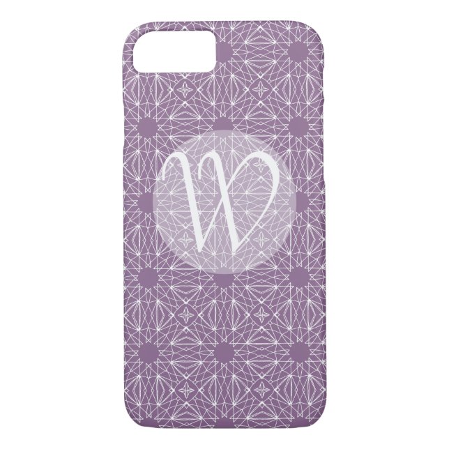 Capa Para iPhone, Case-Mate Monograma Roxo com Padrão (Verso)