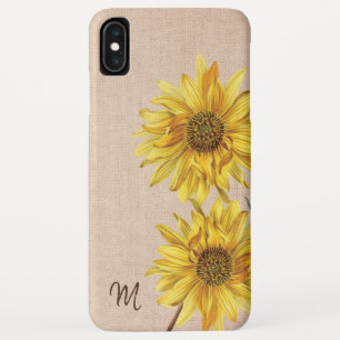 Capa Para iPhone Da Case-Mate Monograma Rústico de Country com Sunflowers e Lona