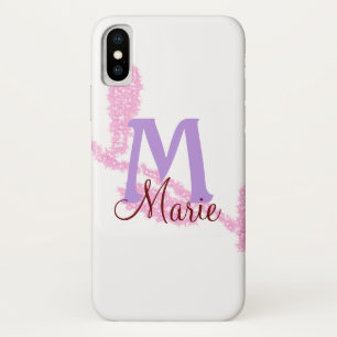 Capa Para iPhone Da Case-Mate Monograma simples com brilho vermelho adicione a l