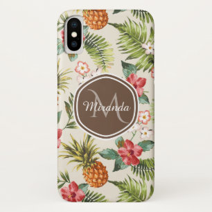 Capa Para iPhone Da Case-Mate Monograma Tropical Exótico de Ananás Floral Castan