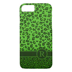 Capa Para iPhone Da Case-Mate Monograma verde de impressão de animais leopardo
