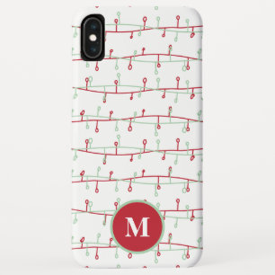 Capa Para iPhone Da Case-Mate Monograma vermelho & verde bonito das luzes de