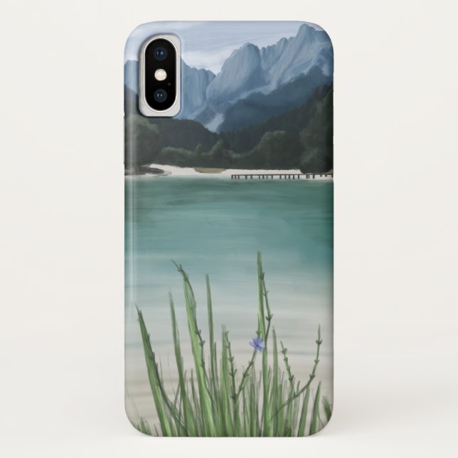 Capa Para iPhone, Case-Mate Montanha com design do lago (Verso)