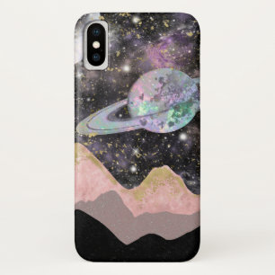 Capa Para iPhone Da Case-Mate Montanhas Espaciais Céu Estrelado Galáxia Planetas