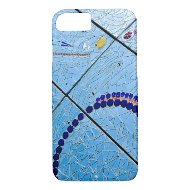 Capa Para iPhone, Case-Mate Mosaico Espelho Azul abstrato (Verso)