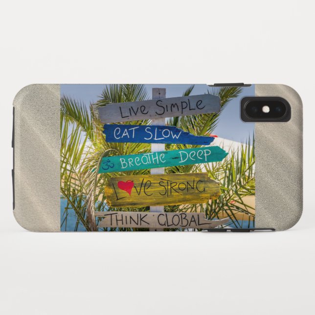 Capa Para iPhone, Case-Mate Motivação Inspiracional Simples Live Ocean Beach (Verso (Horizontal))