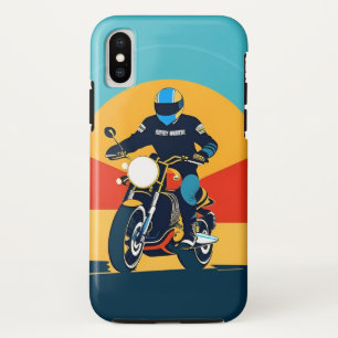 Capa Para iPhone Da Case-Mate Motociclista Vintage pilotando ao pôr do sol doura