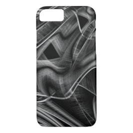 Capa iPhone 8/ 7 Muito torto com sulcos de cinza, fundo preto