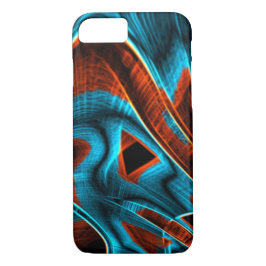 Capa iPhone 8/ 7 Muitos vermelhos retorcidos e azuis queimados com