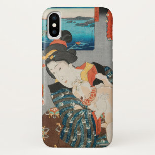 Capa Para iPhone Da Case-Mate Mulher brincando com Cat Vintage Impressão japonês