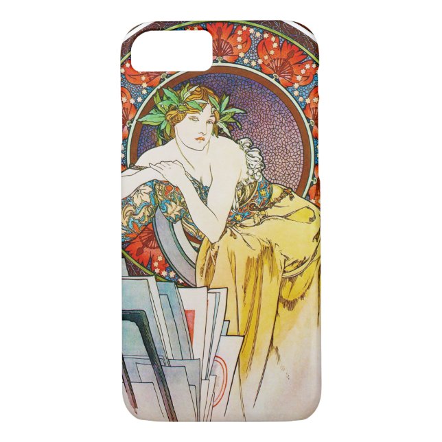 Capa Para iPhone, Case-Mate Mulher com Poppy, Mucha (Verso)