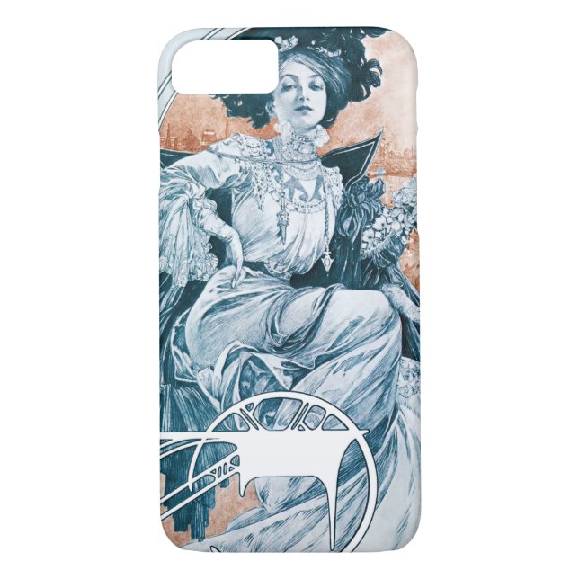 Capa Para iPhone, Case-Mate Mulher com Rosa, Mucha (Verso)