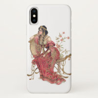 Mulher de Arte Exótica Nouveau em Ornamentado