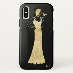 Capa Para iPhone Da Case-Mate Mulher Dourado do brilho de Nouveau do art deco da