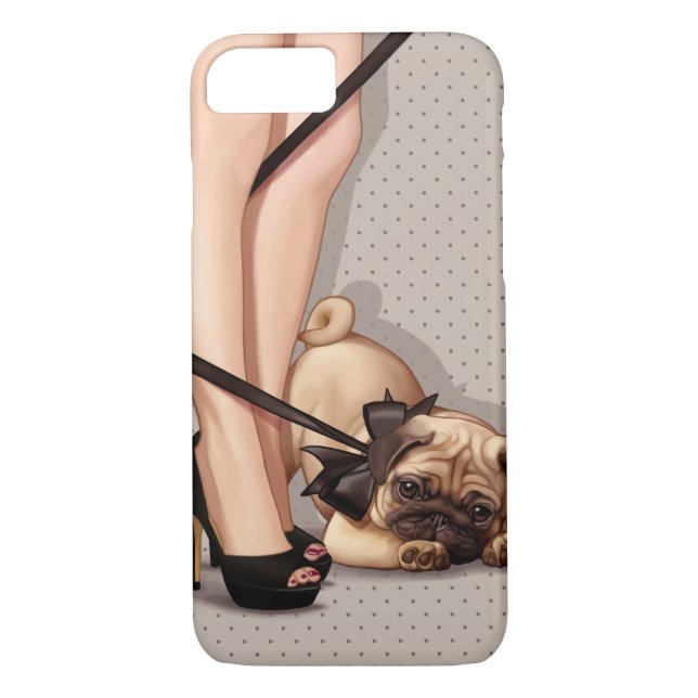 Capa Para iPhone, Case-Mate Mulher e Pug Puppy (Verso)