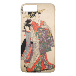 Capa iPhone 8 Plus/7 Plus Mulher em quimono colorido (Vintage impressão japo