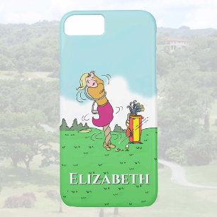 Capa iPhone 8/ 7 Mulher Jogando Golfe. Personalize.