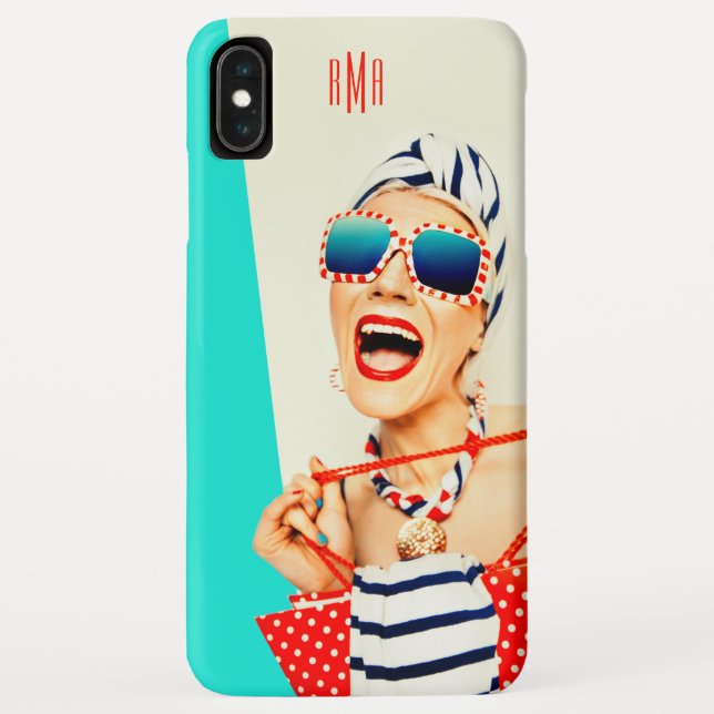 Capa Para iPhone, Case-Mate Mulher Retro Engraçada em Óculos de Sol com Monogr (Verso)