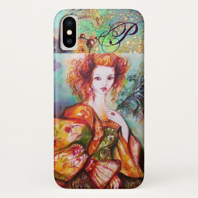 CAPA PARA iPhone, Case-Mate  MULHER ROMÂNTICA COM PENA DE PAZ ESPUMANTE (Verso)