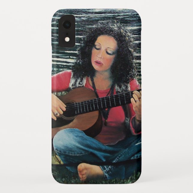 Capa Para iPhone, Case-Mate Mulher Tocando Música Com Violão Acústico (Verso)