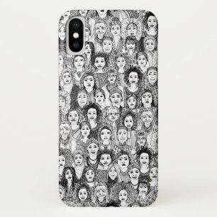 Capa Para iPhone X mulheres do mundo preto branco