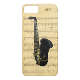 Capa Para iPhone Da Case-Mate Música Dourada em folha de saxofone negra