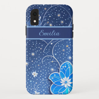 Capa Para iPhone Da Case-Mate Muster blau weiß mit Blumen