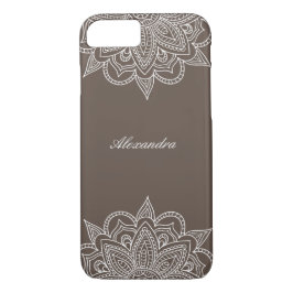 Capa iPhone 8/ 7 Na moda e choc elegante e local de mandala branca