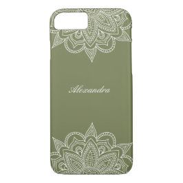 Capa iPhone 8/ 7 Na moda e Lace de Mandala Branco e Oleícola Elegan
